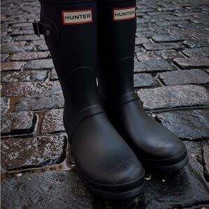 Hunter Women's Original Short Matte Black Rain Boots